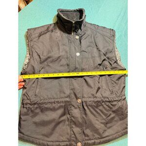 Marker Womens Black Insulated Sleeveless Vest With Zipper & Button Front Size 10